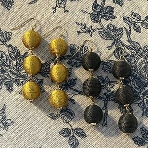 Summery Gold and Navy Earrings Set